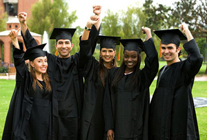 A group of IITA graduates celebrating on commencement day